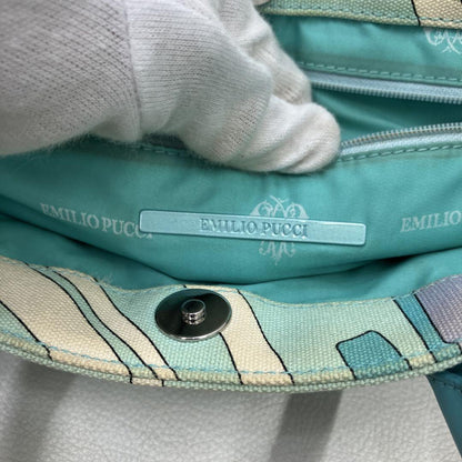 EMILIO PUCCI Hand Bag Tote Purse Canvas Multicolor Authentic
