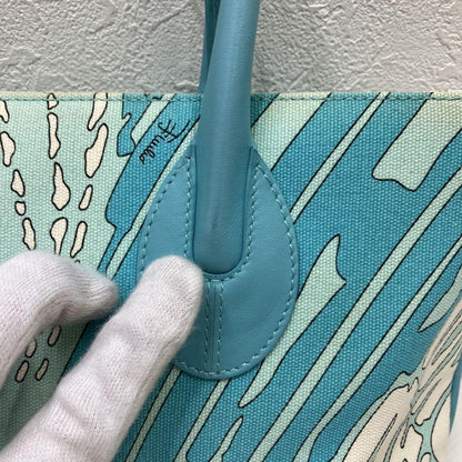 EMILIO PUCCI Hand Bag Tote Purse Canvas Multicolor Authentic