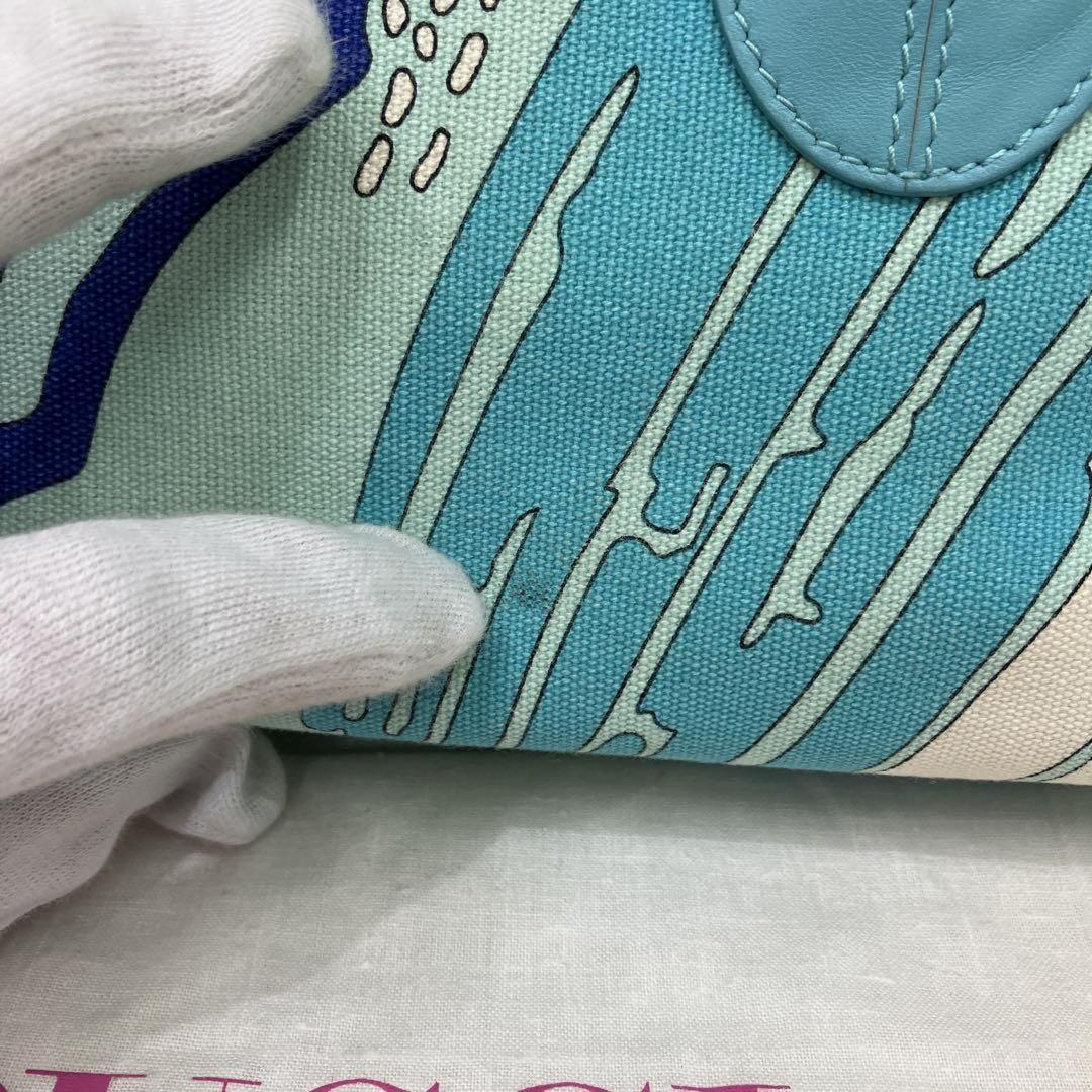 EMILIO PUCCI Hand Bag Tote Purse Canvas Multicolor Authentic