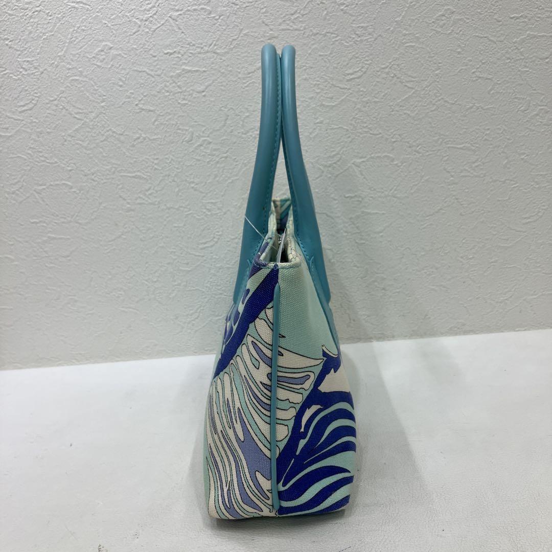 EMILIO PUCCI Hand Bag Tote Purse Canvas Multicolor Authentic