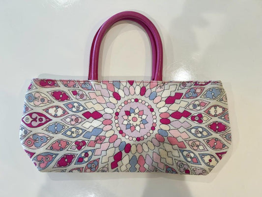 EMILIO PUCCI Hand Bag Tote Purse Pink Multicolor Authentic