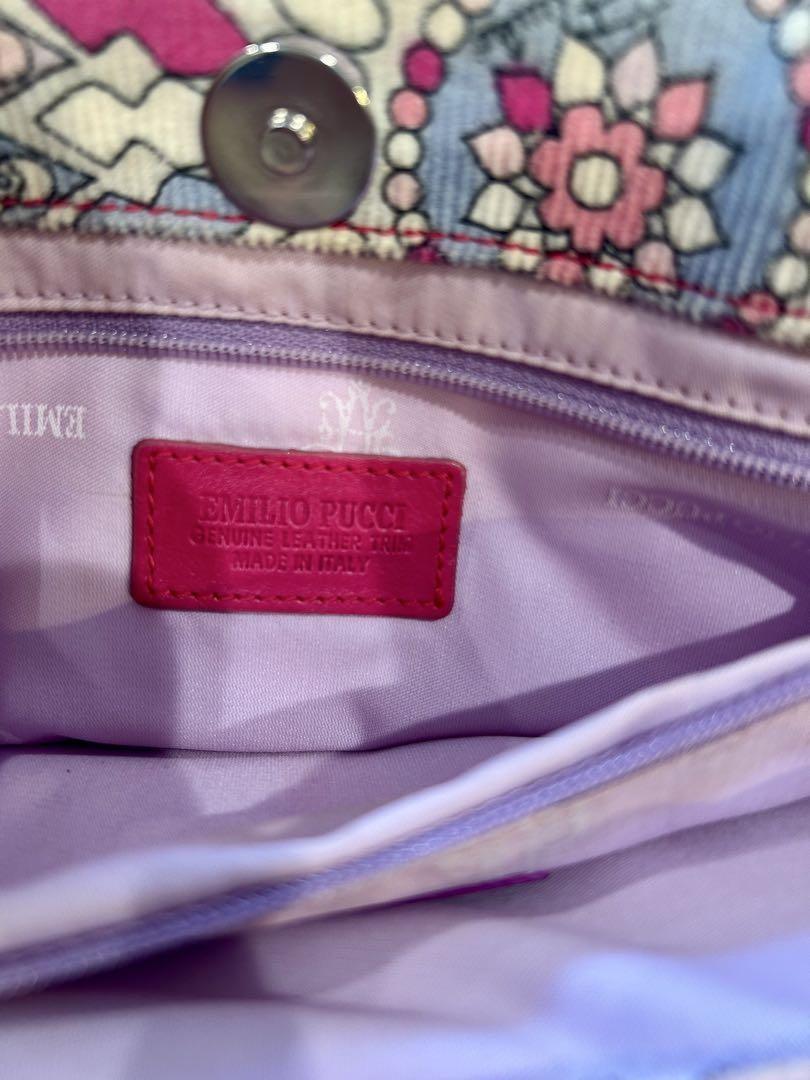 EMILIO PUCCI Hand Bag Tote Purse Pink Multicolor Authentic