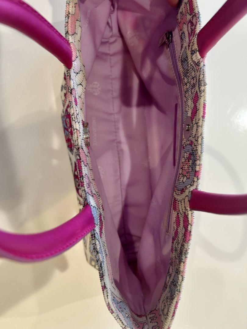 EMILIO PUCCI Hand Bag Tote Purse Pink Multicolor Authentic