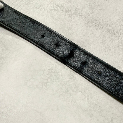 LOUIS VUITTON Damier Graphite Santur Sydney Belt M9708 Black SilverHardware PVC