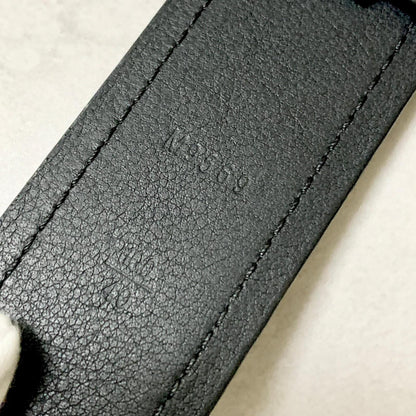 LOUIS VUITTON Damier Graphite Santur Sydney Belt M9708 Black SilverHardware PVC