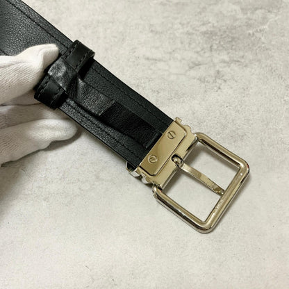 LOUIS VUITTON Damier Graphite Santur Sydney Belt M9708 Black SilverHardware PVC