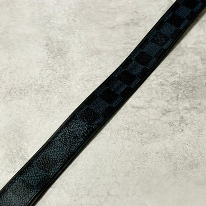 LOUIS VUITTON Damier Graphite Santur Sydney Belt M9708 Black SilverHardware PVC