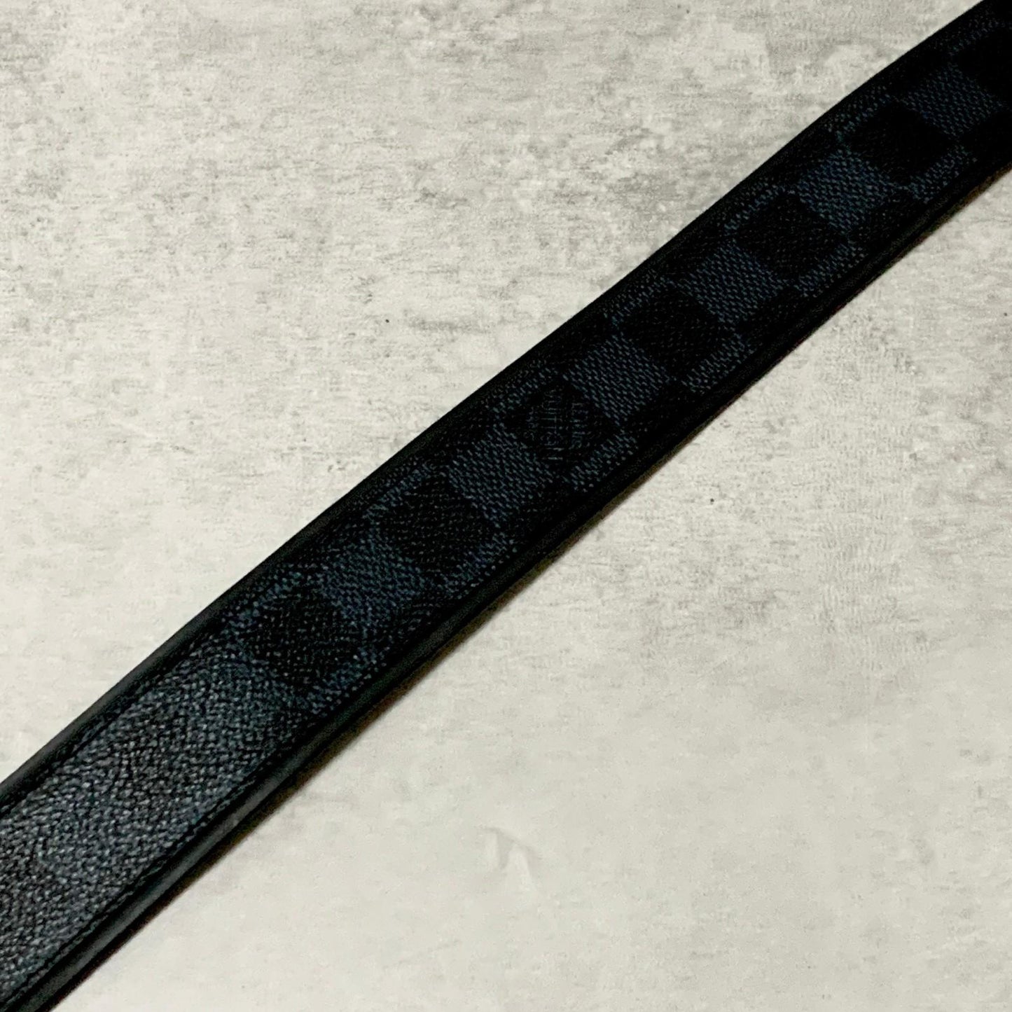LOUIS VUITTON Damier Graphite Santur Sydney Belt M9708 Black SilverHardware PVC