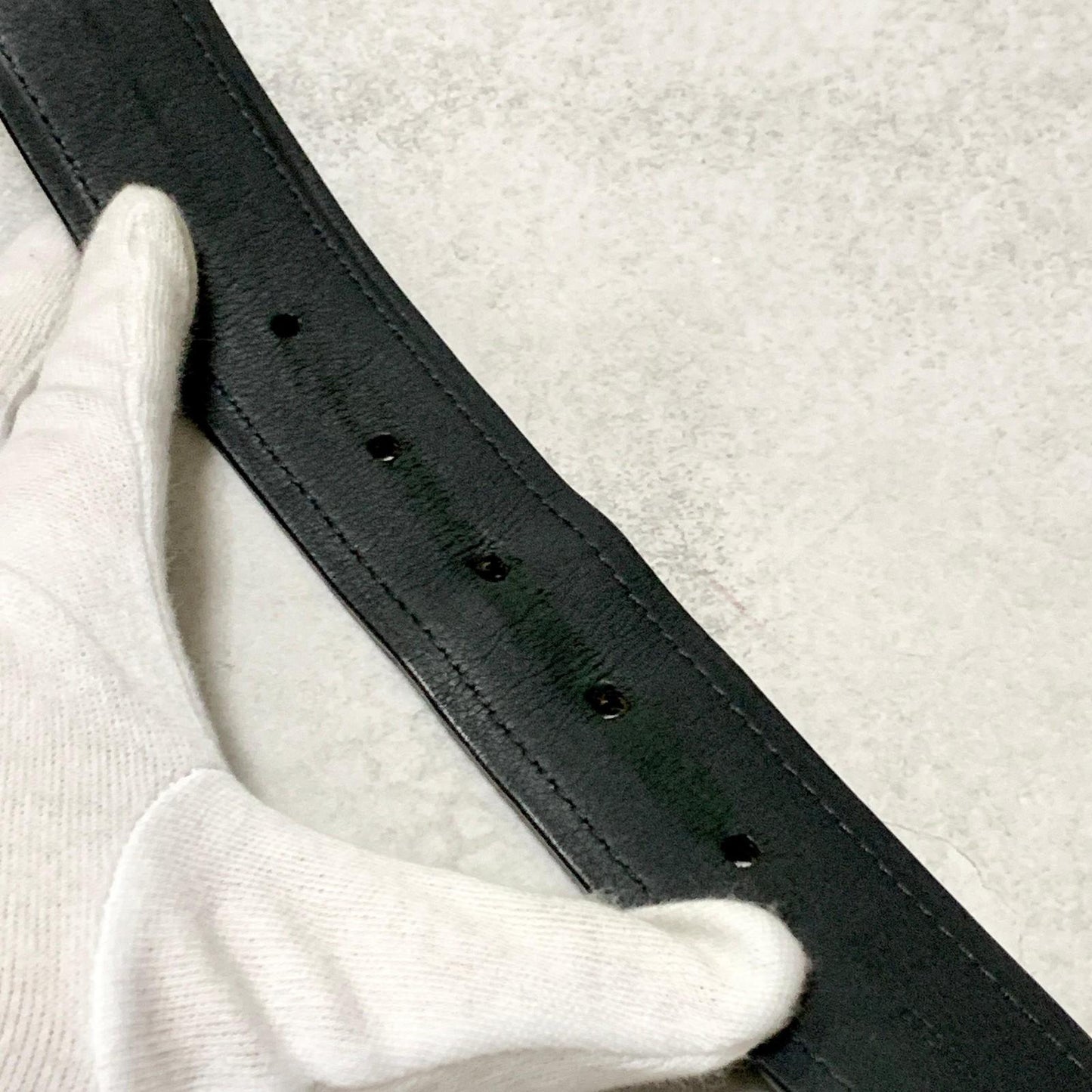 LOUIS VUITTON Damier Graphite Santur Sydney Belt M9708 Black SilverHardware PVC