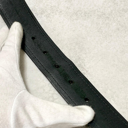 LOUIS VUITTON Damier Graphite Santur Sydney Belt M9708 Black SilverHardware PVC