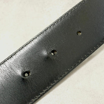 GUCCI Belt GG Shima Leather Black Silver Used Authentic