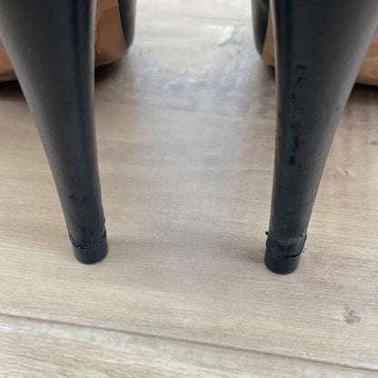 CHANEL Shoes Pumps Heel Cocomark EU 38.5 US 8.5 Leather Black Authentic