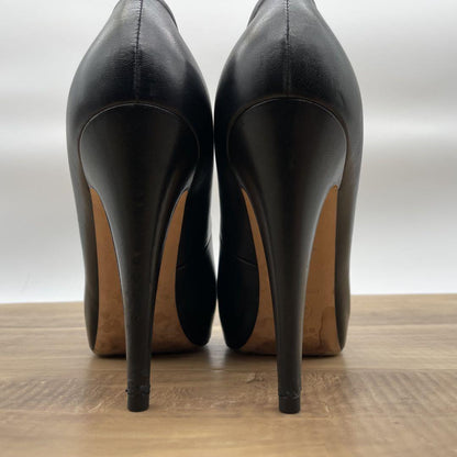CHANEL Shoes Pumps Heel Cocomark EU 38.5 US 8.5 Leather Black Authentic