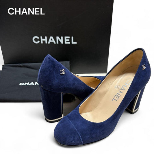 CHANEL Shoes Pumps Heel Cocomark EU 35.5 US 5.5 Authentic