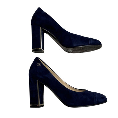CHANEL Shoes Pumps Heel Cocomark EU 35.5 US 5.5 Authentic
