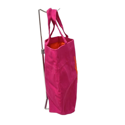 Saint Laurent PARFUMS Hand Bag Tote Purse YSL Cassandra Canvas Pink Orange Auth