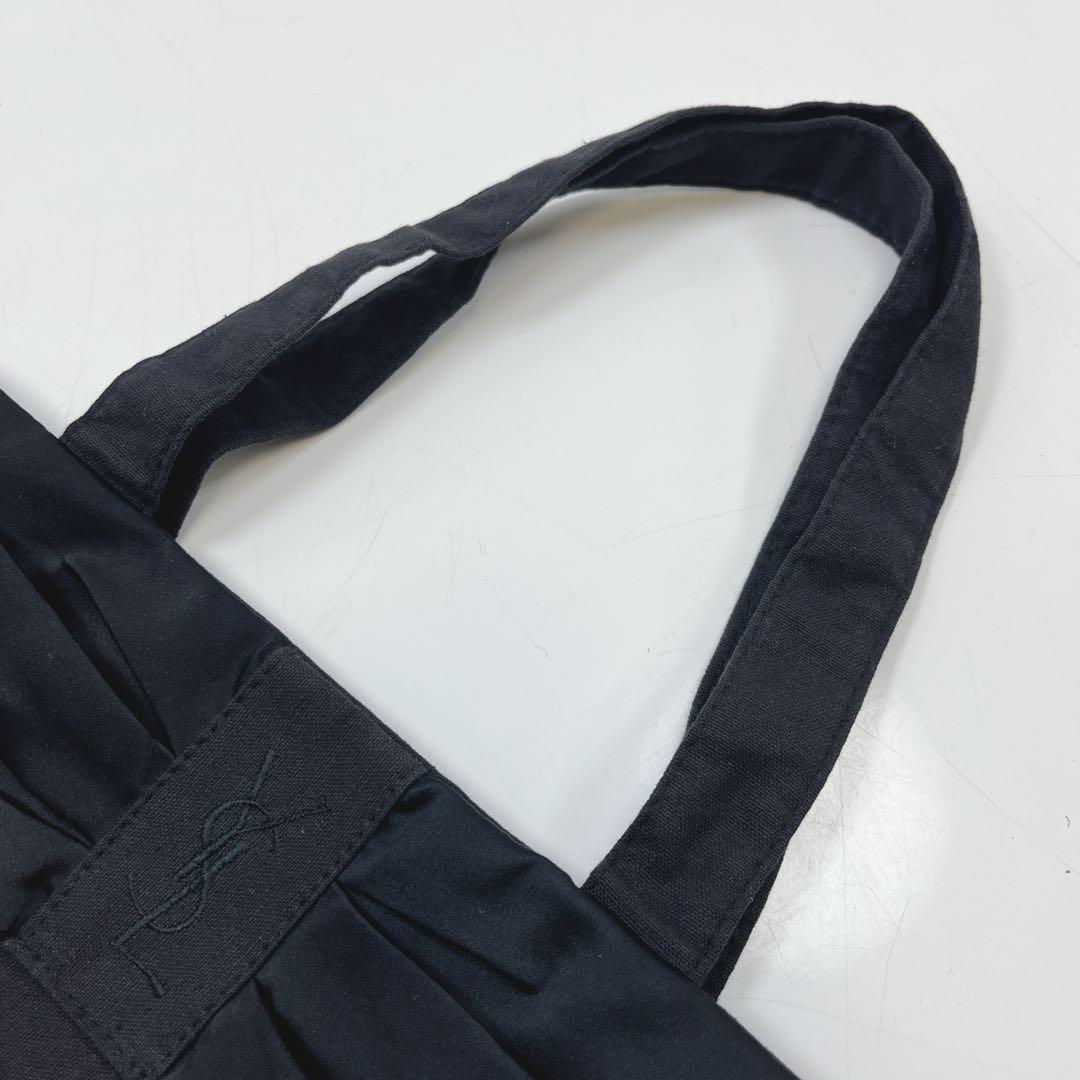 Saint Laurent Hand Bag Tote Purse YSL Cassandra Ribbon Black Authentic