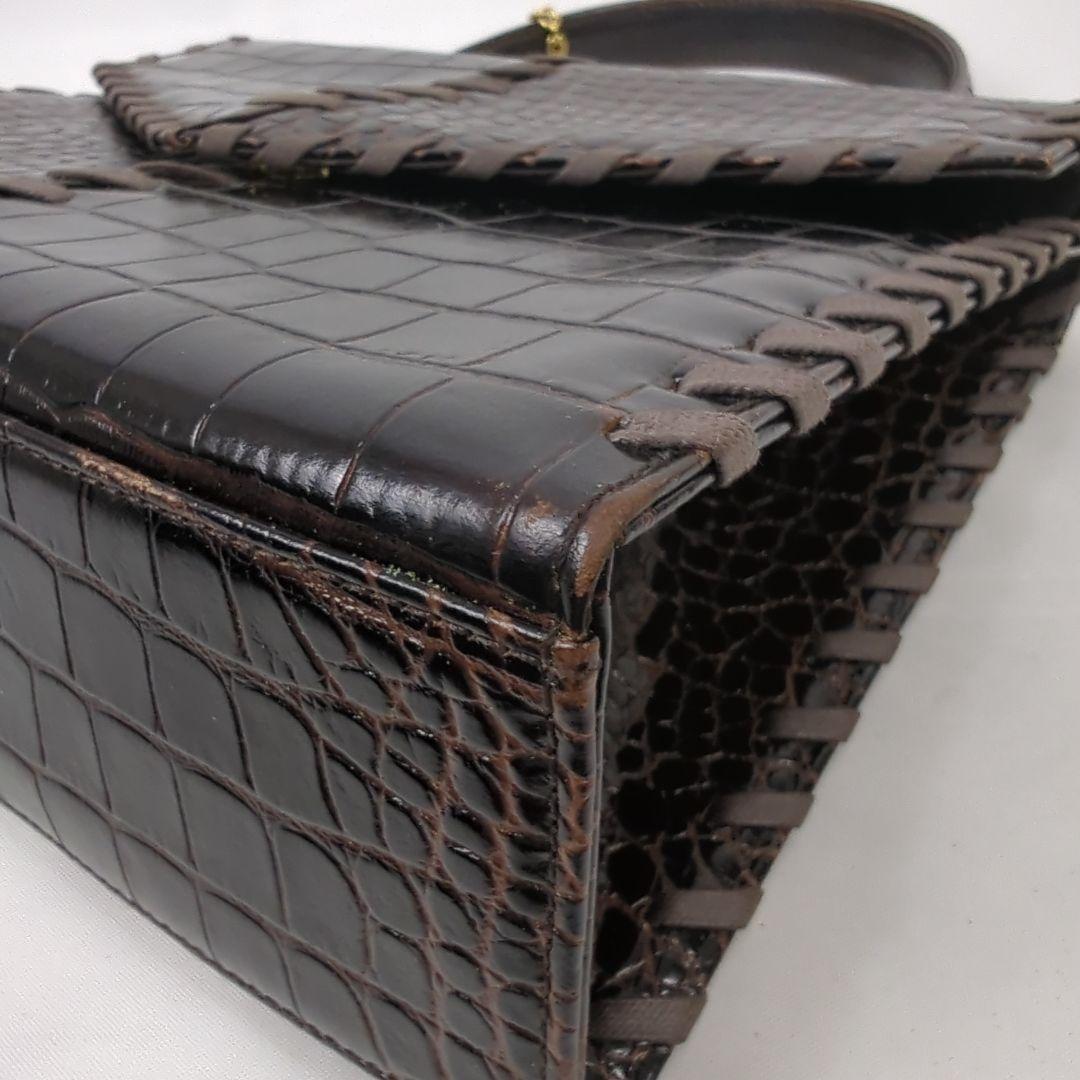 Saint Laurent Hand Bag Tote Purse Brown Authentic