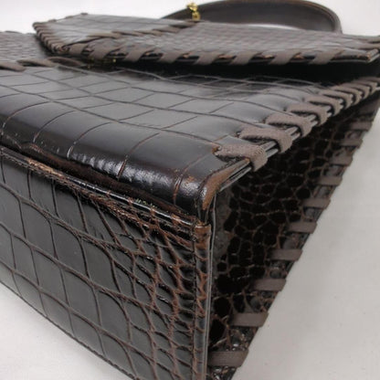 Saint Laurent Hand Bag Tote Purse Brown Authentic