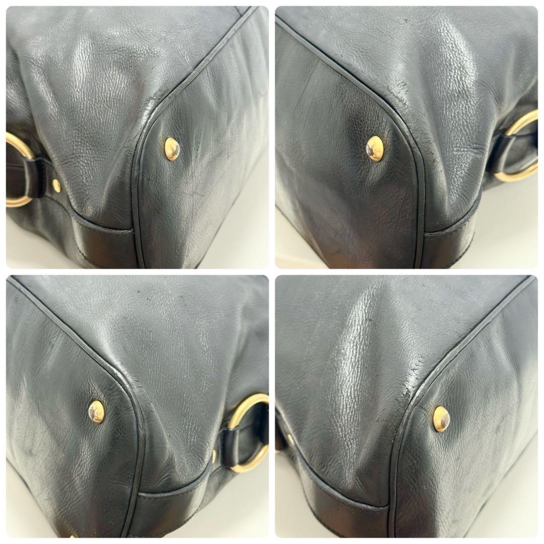Saint Laurent Hand Bag Tote Purse Muse Leather Black Authentic