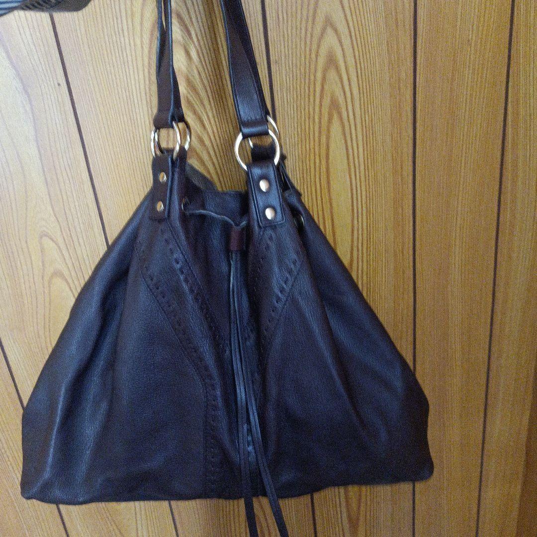 Saint Laurent Hand Bag Tote Purse Y Line Leather Brown Gold Authentic
