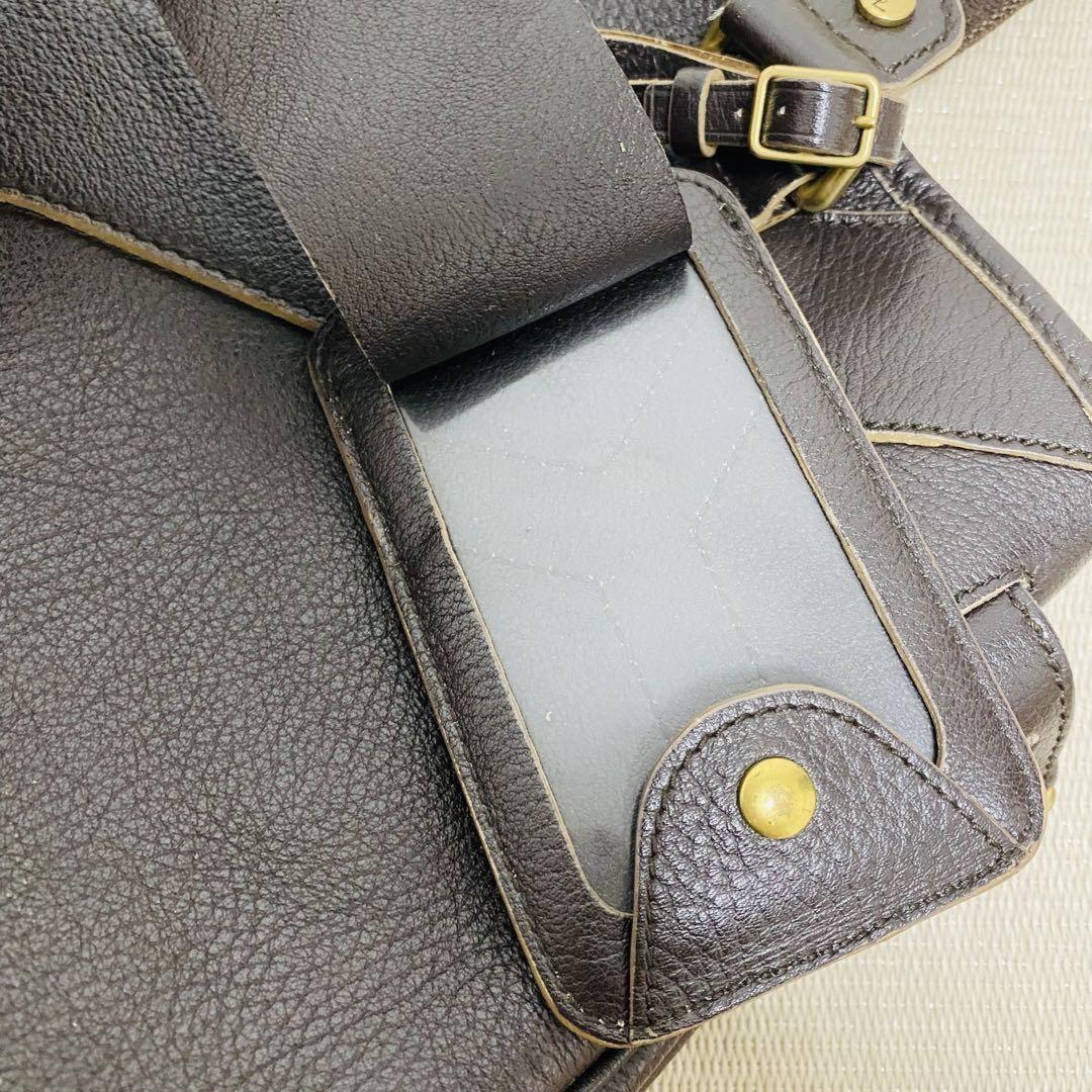 Saint Laurent Hand Bag Tote Purse Y Line Leather Brown Authentic