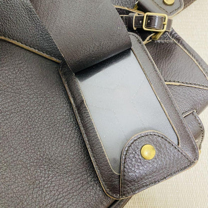 Saint Laurent Hand Bag Tote Purse Y Line Leather Brown Authentic
