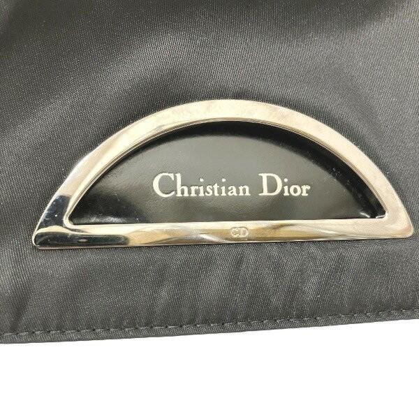 Christian Dior Hand Shoulder Bag Tote Purse Nylon Leather Black Authentic