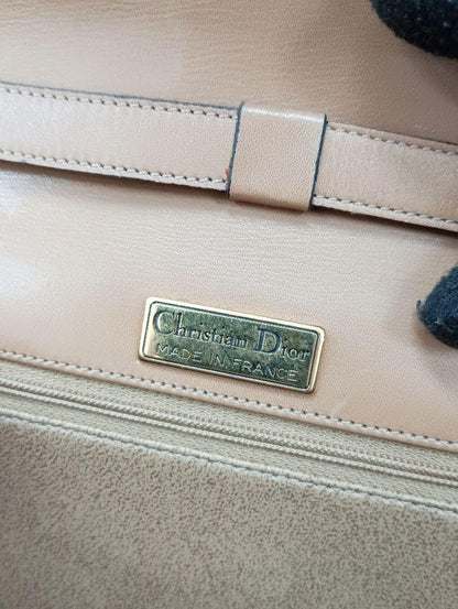 Christian Dior Shoulder Bag Purse 2way Leather Beige Authentic