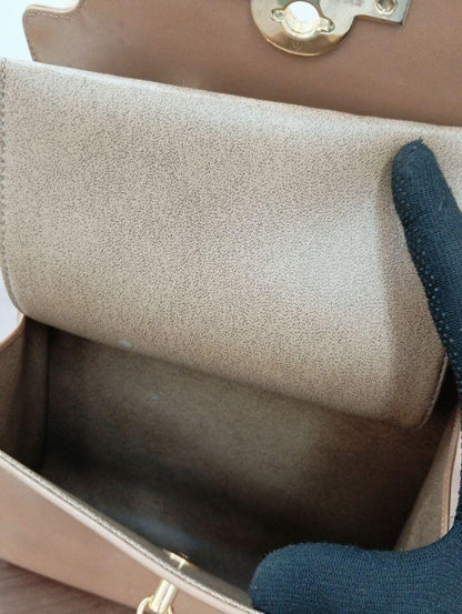 Christian Dior Shoulder Bag Purse 2way Leather Beige Authentic