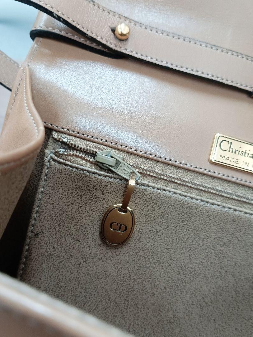 Christian Dior Shoulder Bag Purse 2way Leather Beige Authentic