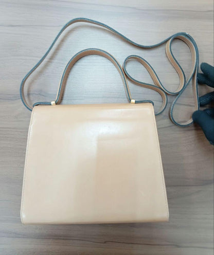 Christian Dior Shoulder Bag Purse 2way Leather Beige Authentic
