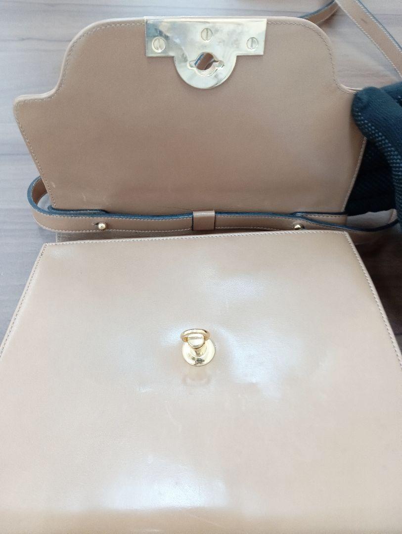 Christian Dior Shoulder Bag Purse 2way Leather Beige Authentic