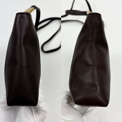 Christian Dior Shoulder Bag Purse CD PVC Leather Brown Authentic