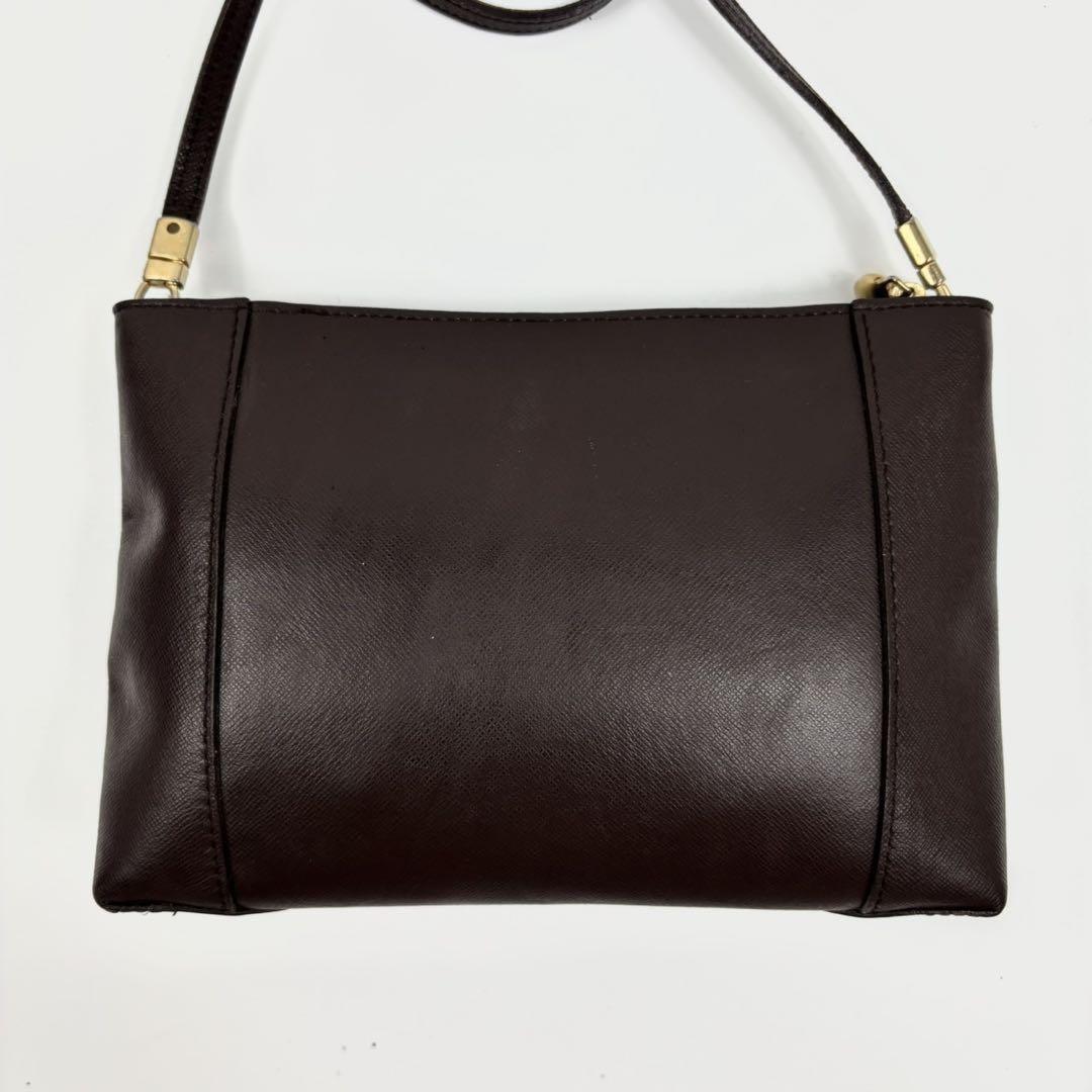 Christian Dior Shoulder Bag Purse CD PVC Leather Brown Authentic