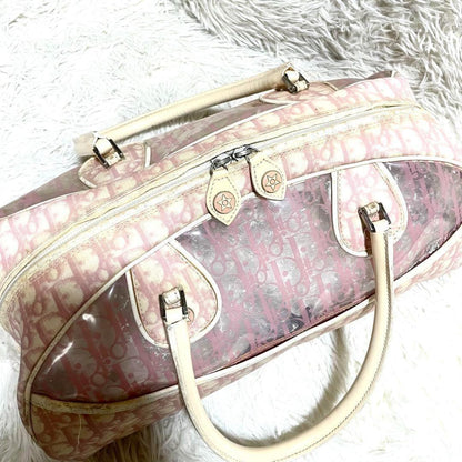 Christian Dior Hand Bag Tote Purse Trotter Pink Authentic