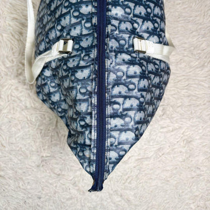 Christian Dior Hand Bag Tote Purse Trotter Nylon Navy Authentic
