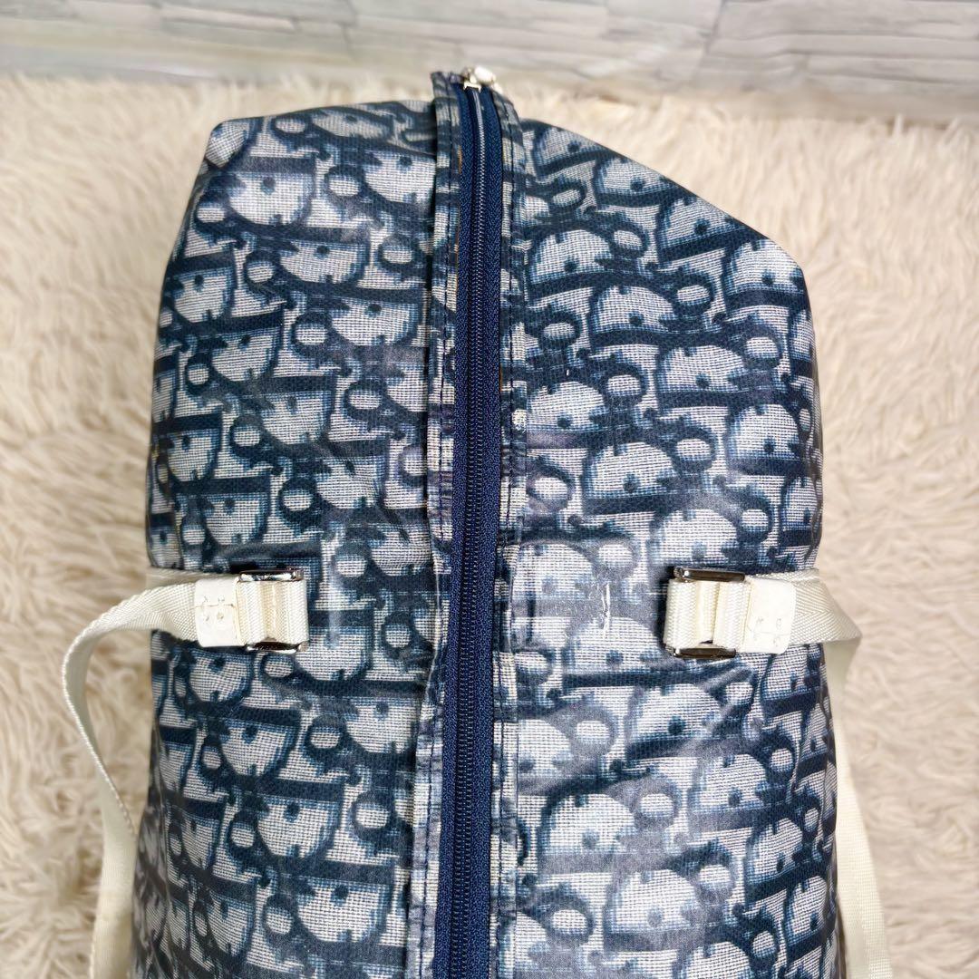 Christian Dior Hand Bag Tote Purse Trotter Nylon Navy Authentic