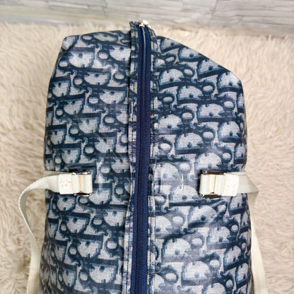 Christian Dior Hand Bag Tote Purse Trotter Nylon Navy Authentic