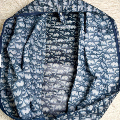 Christian Dior Hand Bag Tote Purse Trotter Nylon Navy Authentic