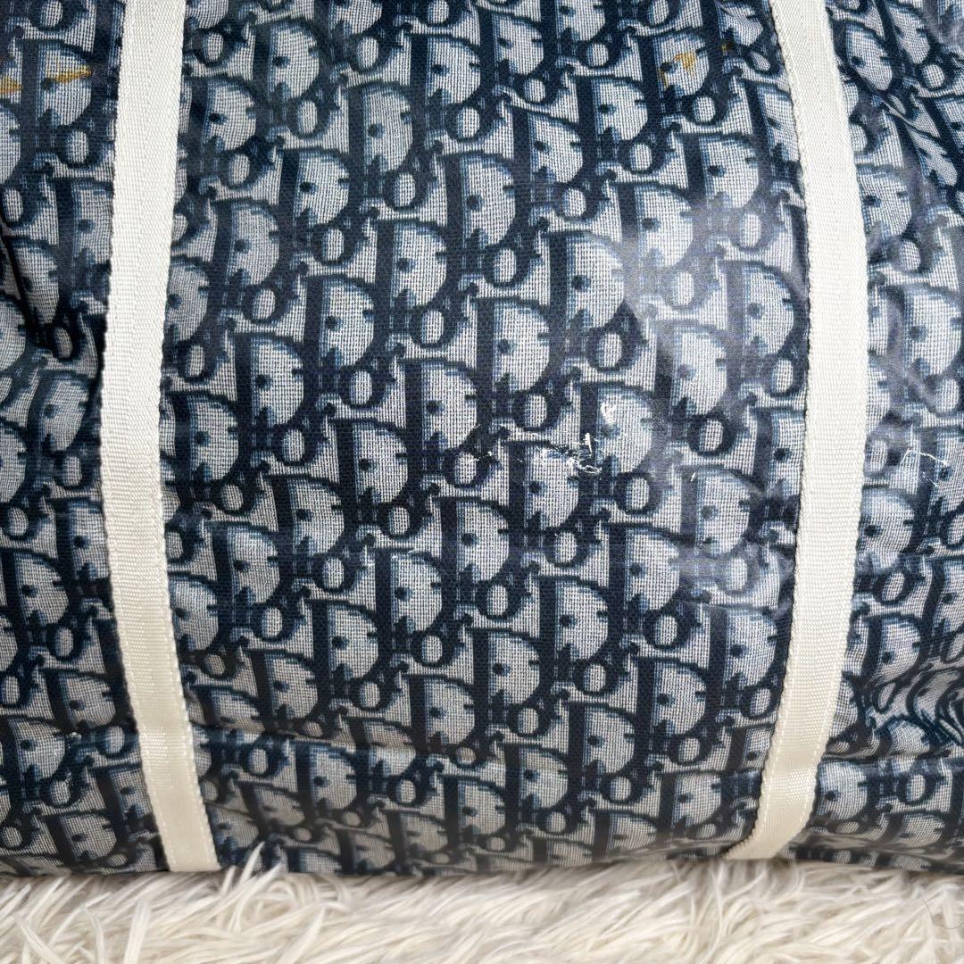 Christian Dior Hand Bag Tote Purse Trotter Nylon Navy Authentic