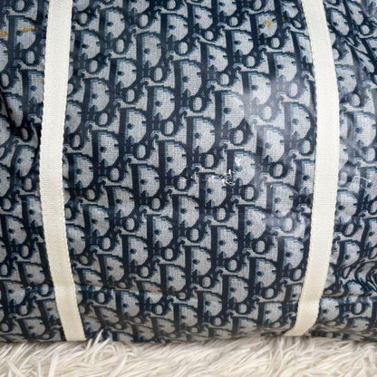 Christian Dior Hand Bag Tote Purse Trotter Nylon Navy Authentic