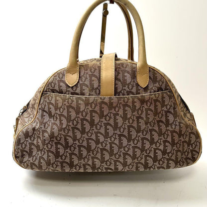 Christian Dior Hand Bag Tote Purse Trotter Canvas Brown Authentic