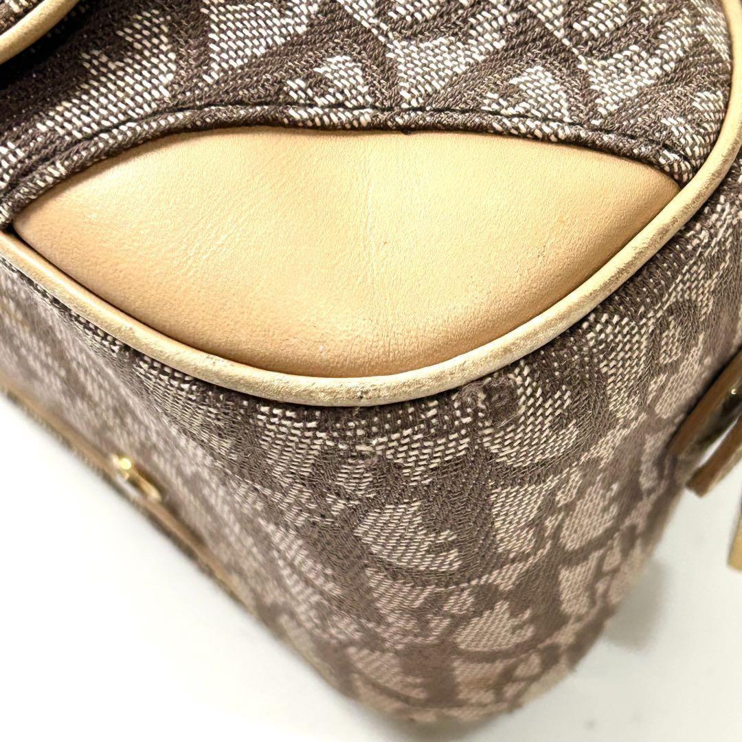 Christian Dior Hand Bag Tote Purse Trotter Canvas Brown Authentic