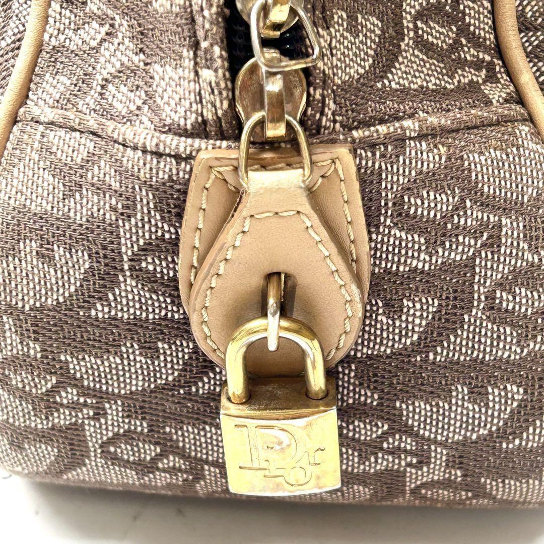 Christian Dior Hand Bag Tote Purse Trotter Canvas Brown Authentic