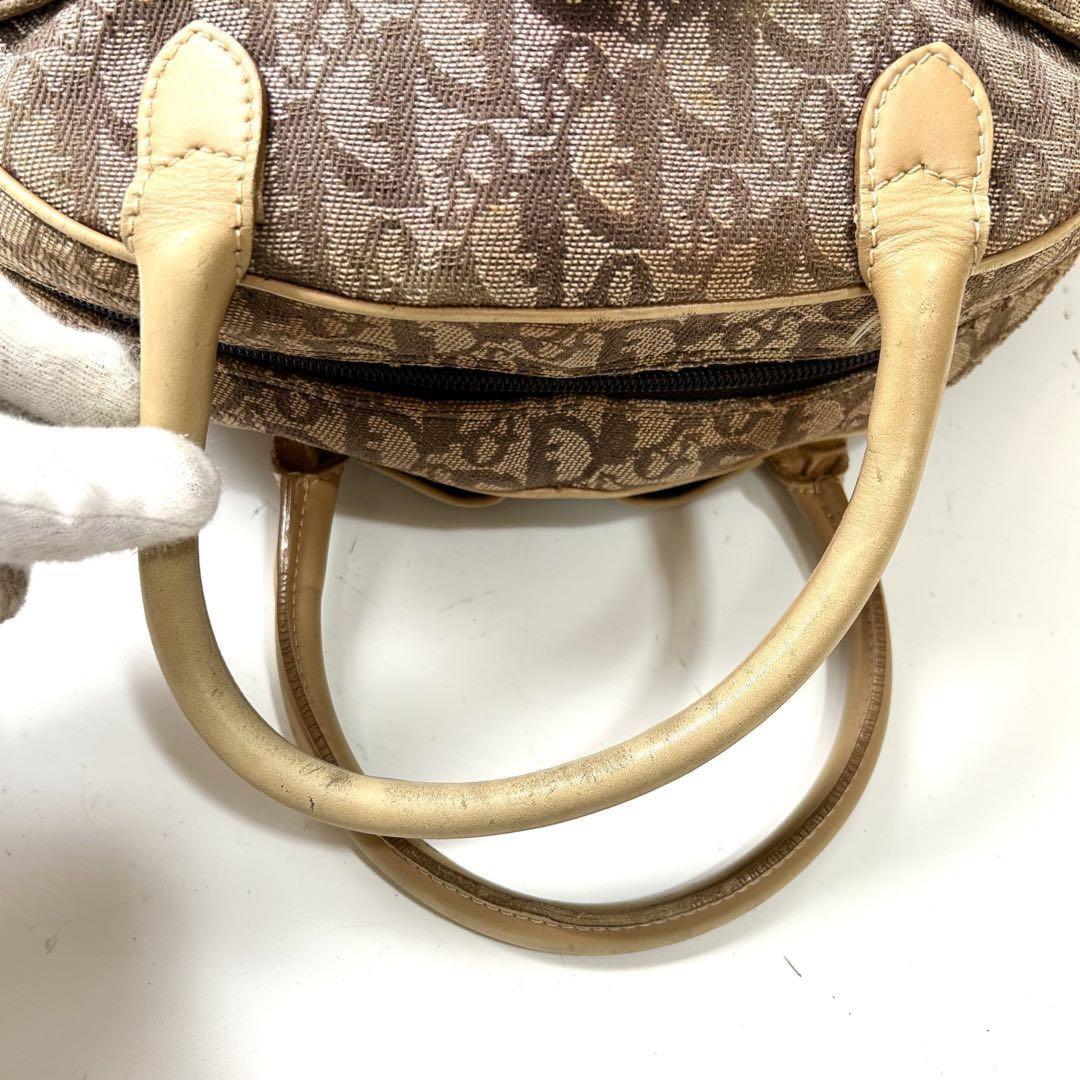 Christian Dior Hand Bag Tote Purse Trotter Canvas Brown Authentic