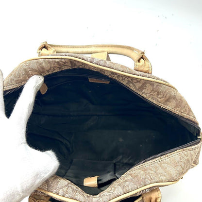 Christian Dior Hand Bag Tote Purse Trotter Canvas Brown Authentic