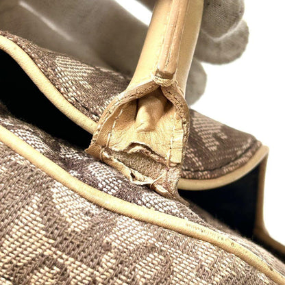 Christian Dior Hand Bag Tote Purse Trotter Canvas Brown Authentic