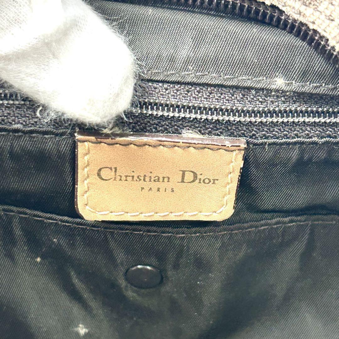 Christian Dior Hand Bag Tote Purse Trotter Canvas Brown Authentic