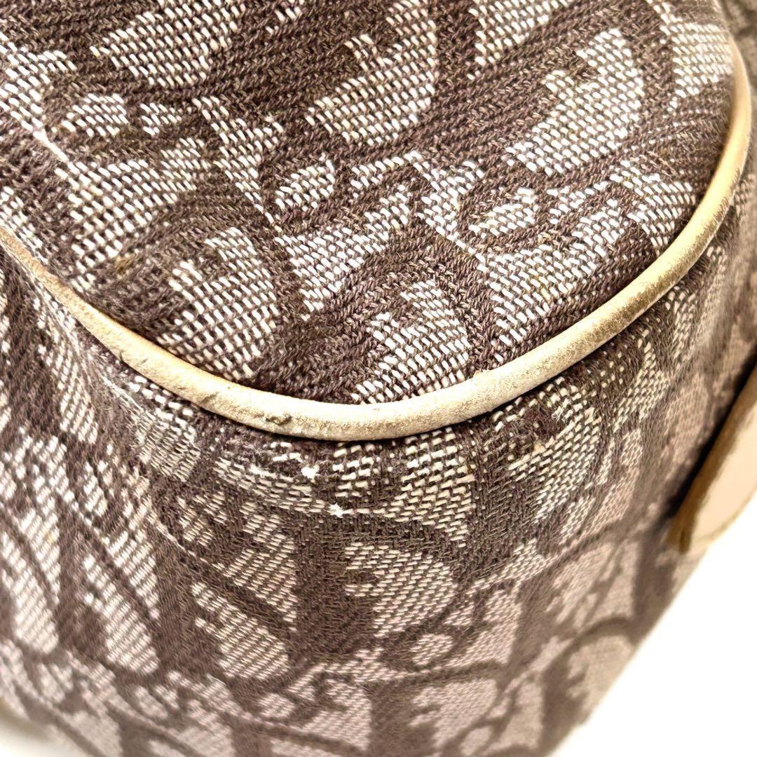 Christian Dior Hand Bag Tote Purse Trotter Canvas Brown Authentic